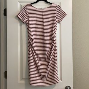 Pinkblush striped fitted maternity dress